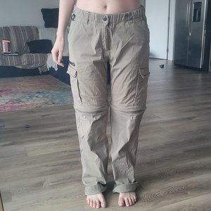 Tan Brown Low Waist Cargo Pants Shorts